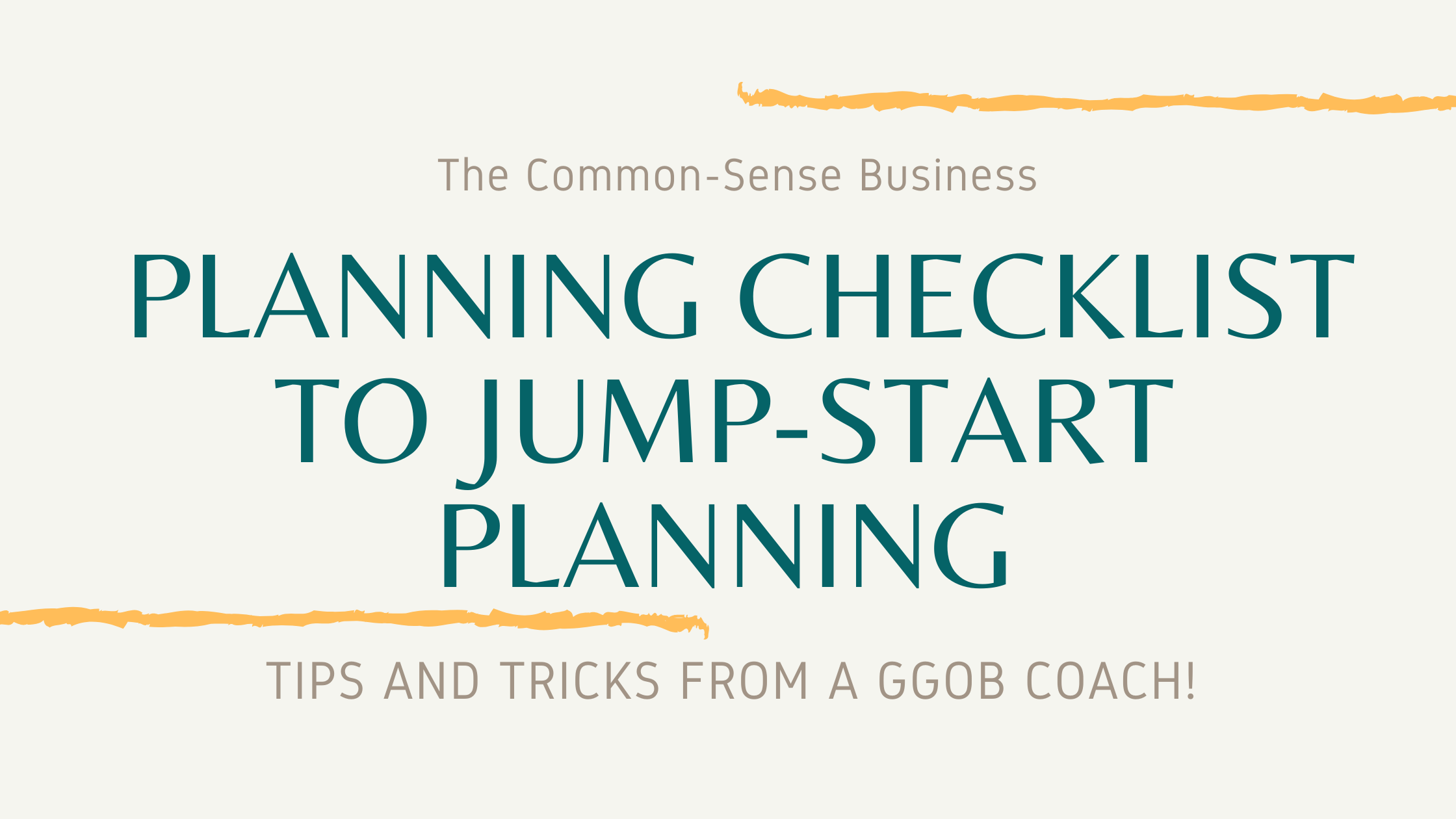 Business planning checklist