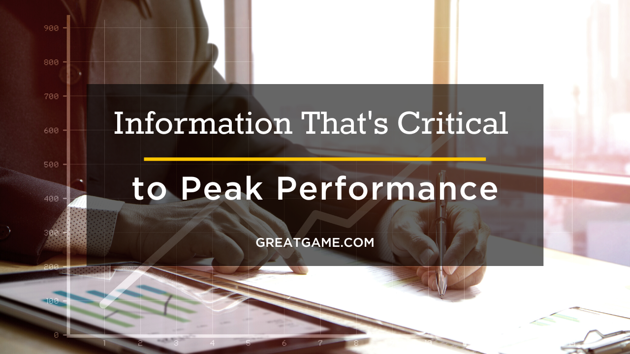 Information thats critical to peak performance blog