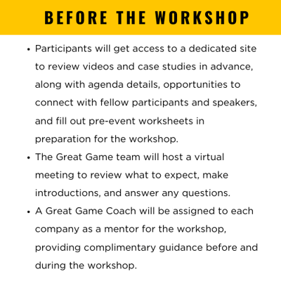 before the workshop